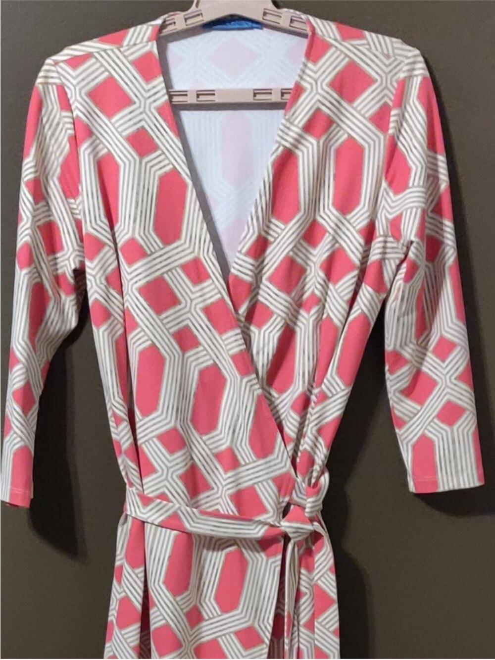 J. McLaughlin pink and tan wrap dress. Xsmall, very stretchy. EUC - Picture 4 of 4